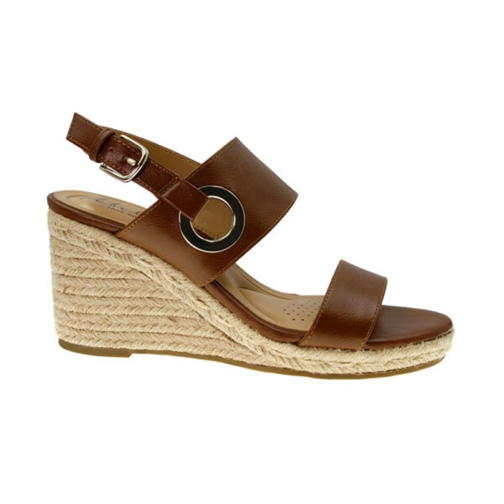 Abella Taya Cognac Wedge Sandals
